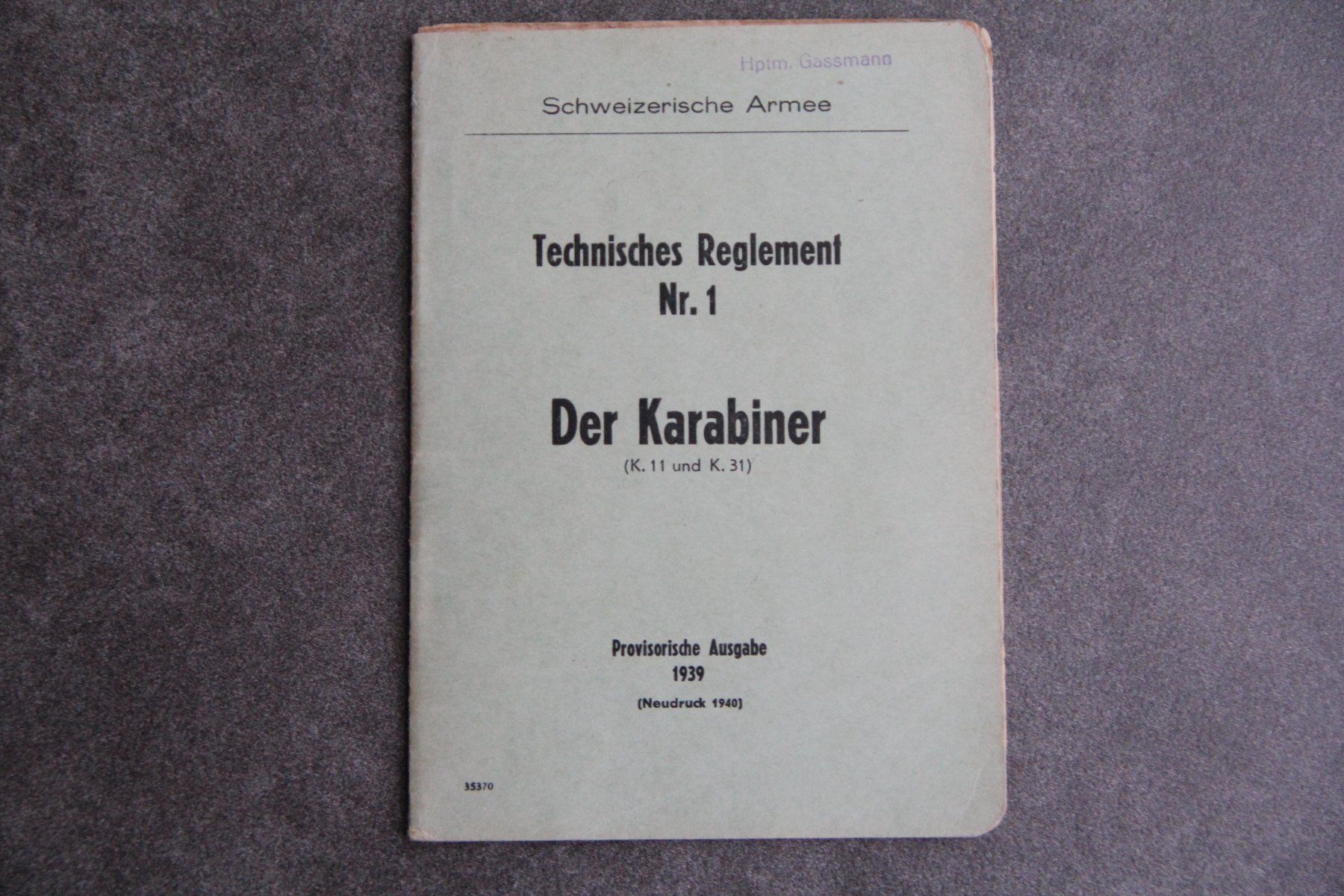 Libri: Der Karabiner, K11 + K31, Technisches Reglement Nr. 1 – Usato da Belp venduto da Tomsek
