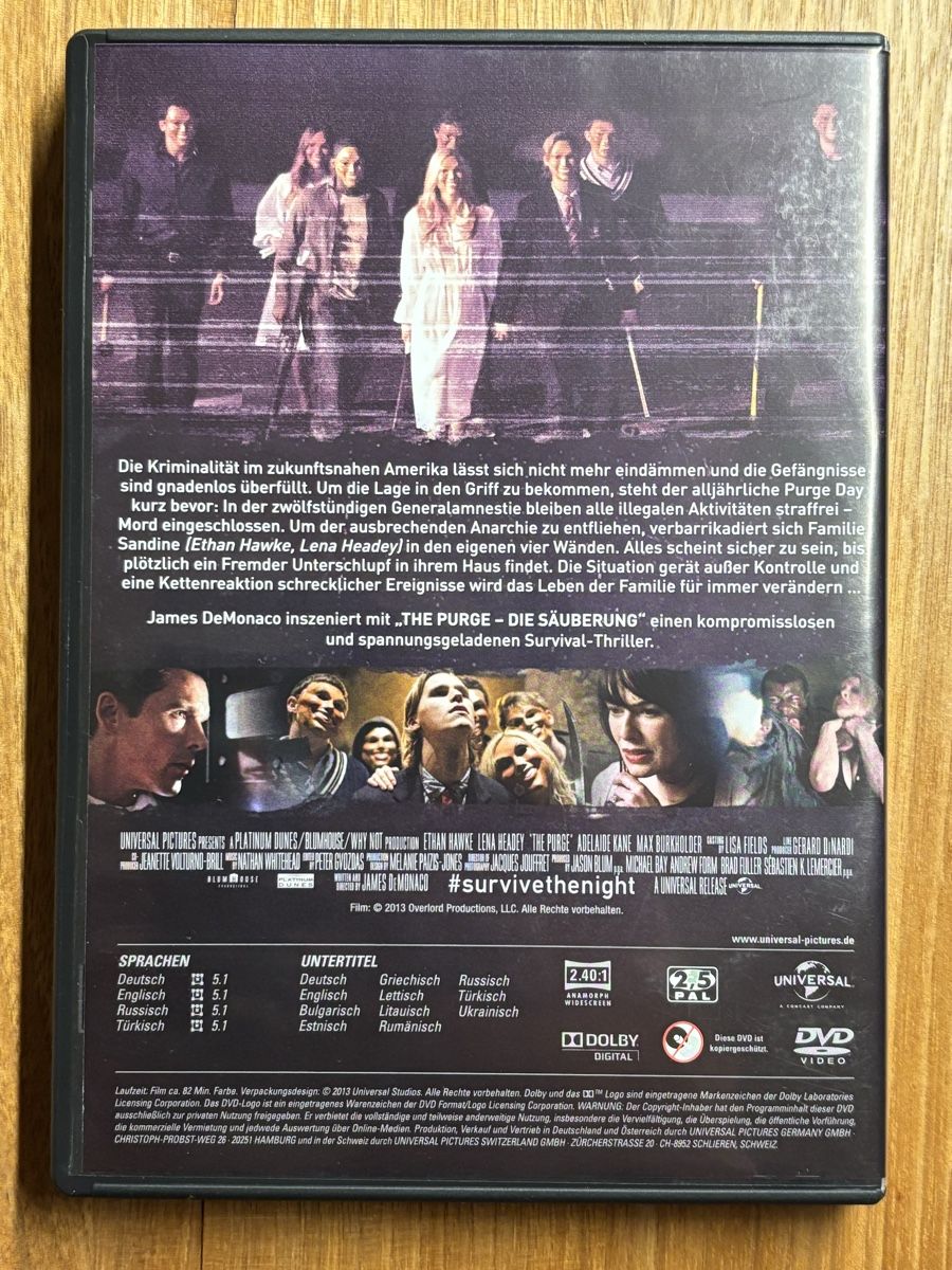 Tutti i DVDs: DVD The Purge - Die Säuberung – Usato da Belp venduto da brb66 1