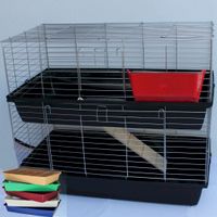 XXL 1m Zweifachkäfig schwarz