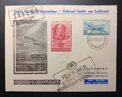 Sabena Flug Belgien, Luftfahrt Brief Flugtag 17.9.1948