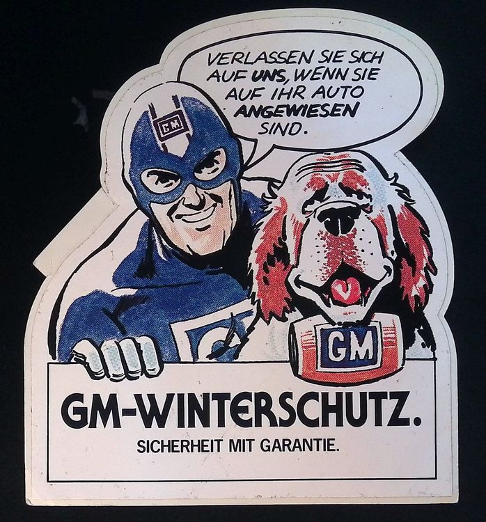 GM Winterschutz Vintage 80er Jahre Aufkleber Auto