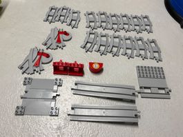 Lot LEGO Duplo Eisenbahn Schienen Rampe Weichen Übergang etc