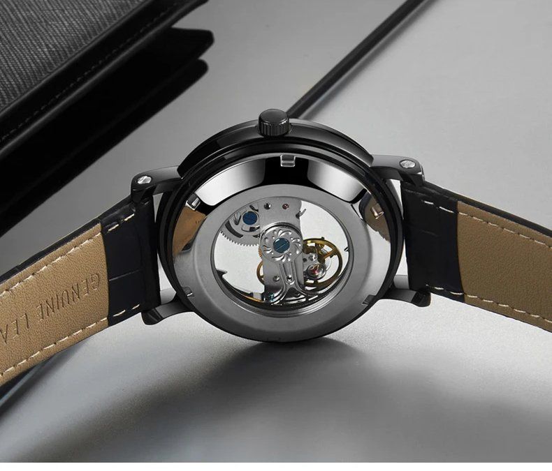 Uhren: Automatikuhr mit hohlem Gehäuse schwarzem Armband – Neu und originalverpackt aus Lausanne von WATCH-WORLD 4