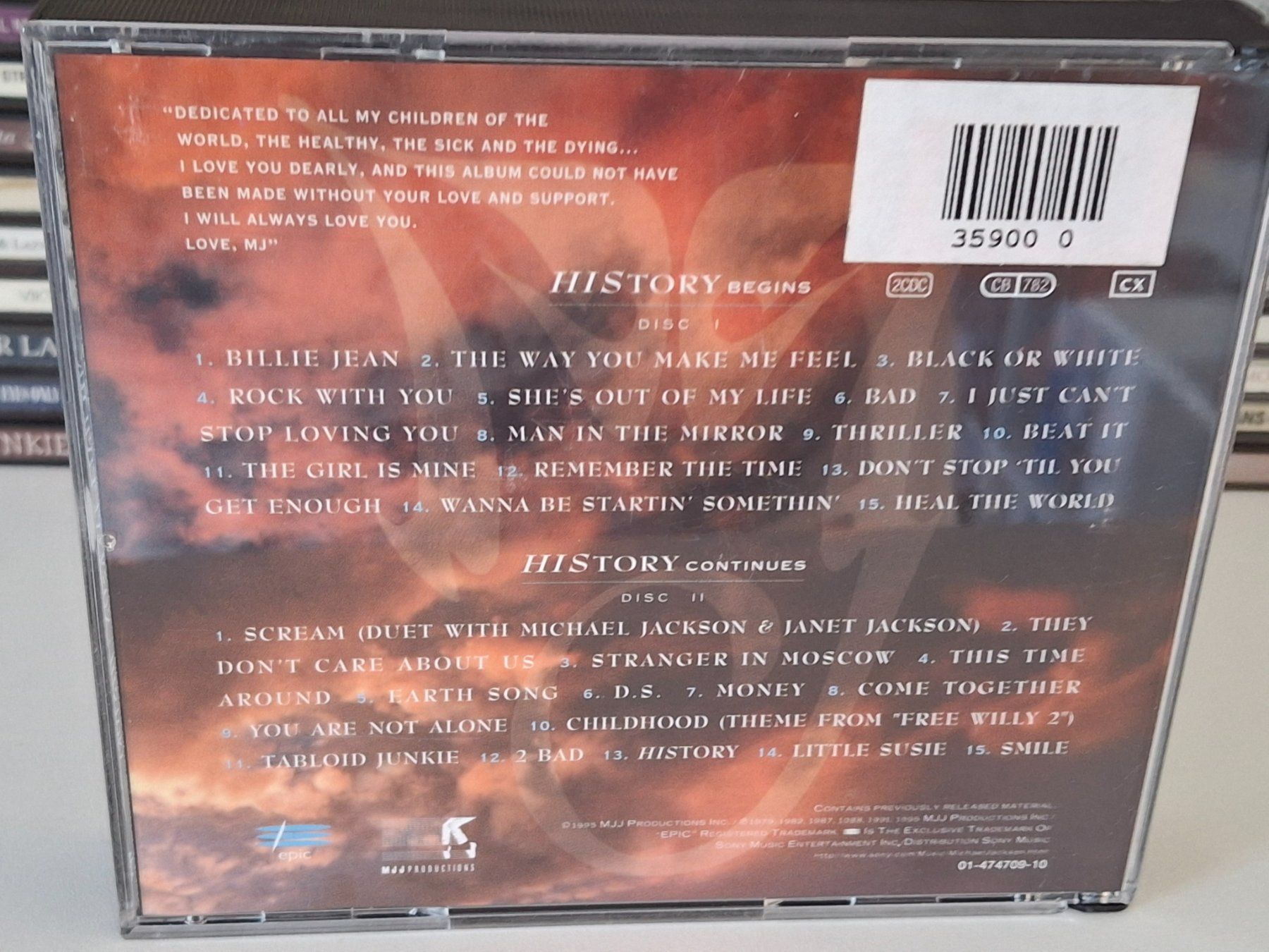 CD: 2CD Michael Jackson  History – Usato da Aarberg venduto da Jackup1 1