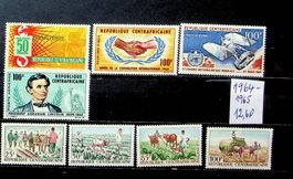 CENTRAFRIQUE  TIMBRES NEUFS** 1964+65 COTE 12.60 EUROS /U552