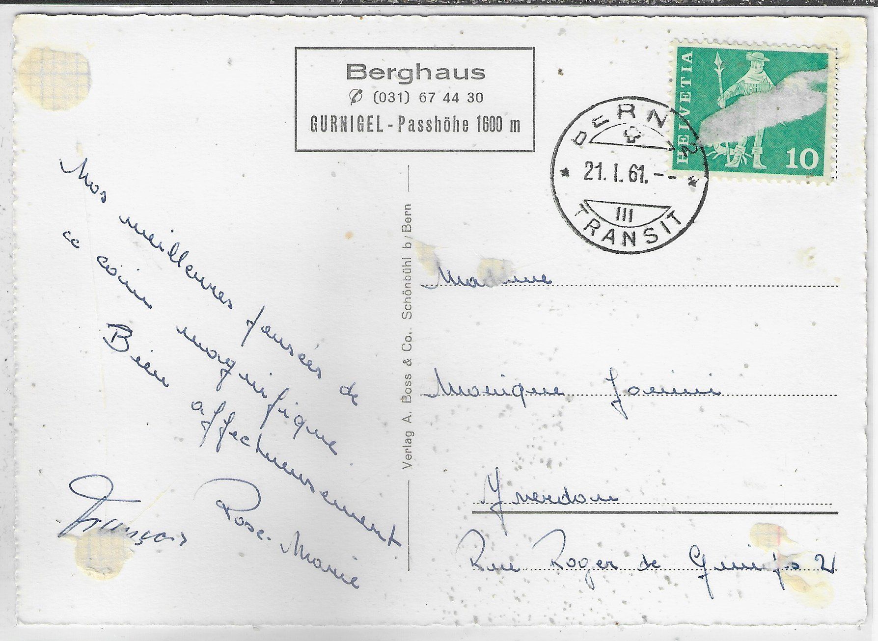 Cartoline postali: Gurnigel-Passhöhe mit Nebelmeer – Usato da Ettingen venduto da Kartenplanet 1