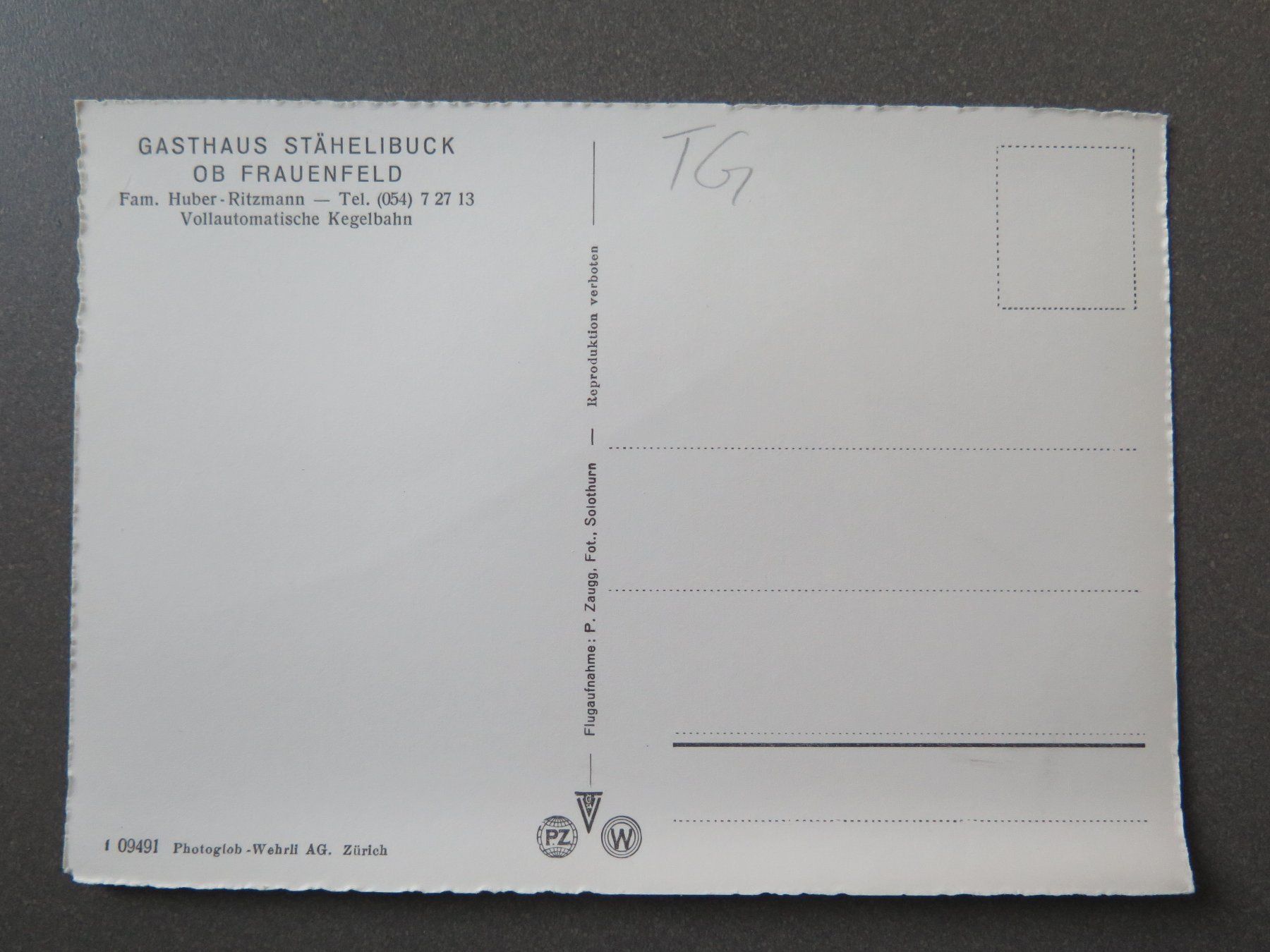 Ansichtskarten: FRAUENFELD - GASTHAUS STÄHELIBUCK – Gebraucht aus Wittenbach von lipasal 1
