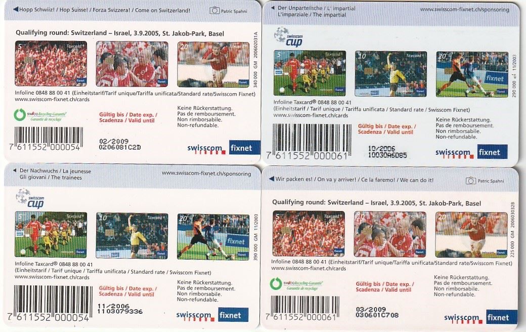 Swisscom Cartes de téléphone: 4 Taxcard: "FUSSBALL" – D'occasion à Aarburg par Aare10 1