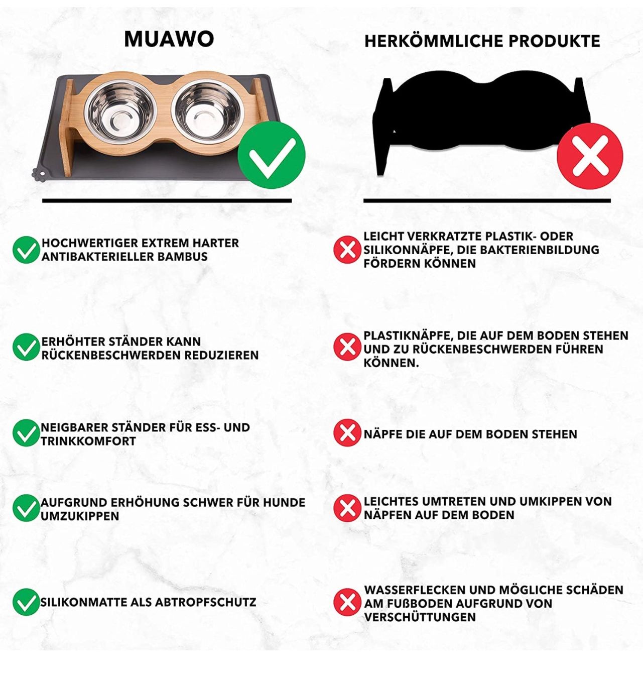 Mangimi: + Muawo Premium Hundenapf oder Katzennapf höhenverstellbar – Nuovo e nell'imballaggio originale da Amriswil venduto da JaJa-Express 4