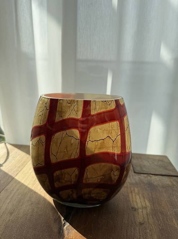Vasen & Gefässe: Ovale Vase in beige-rot  – Gebraucht aus Zürich von cle_7zph 1