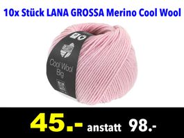 🔴  Wolle 10x Stück LANA GROSSA Merino COL. 1030 /454B