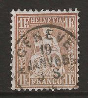 Sitzende Helvetia Nr. 36a mit Vollstempel
