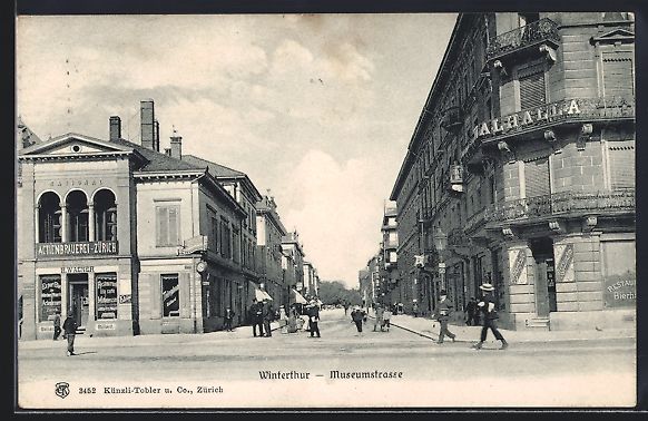 Cartoline postali: Winterthur, Partie in der Museumstrasse – Usato da Berlin venduto da bartko-reher