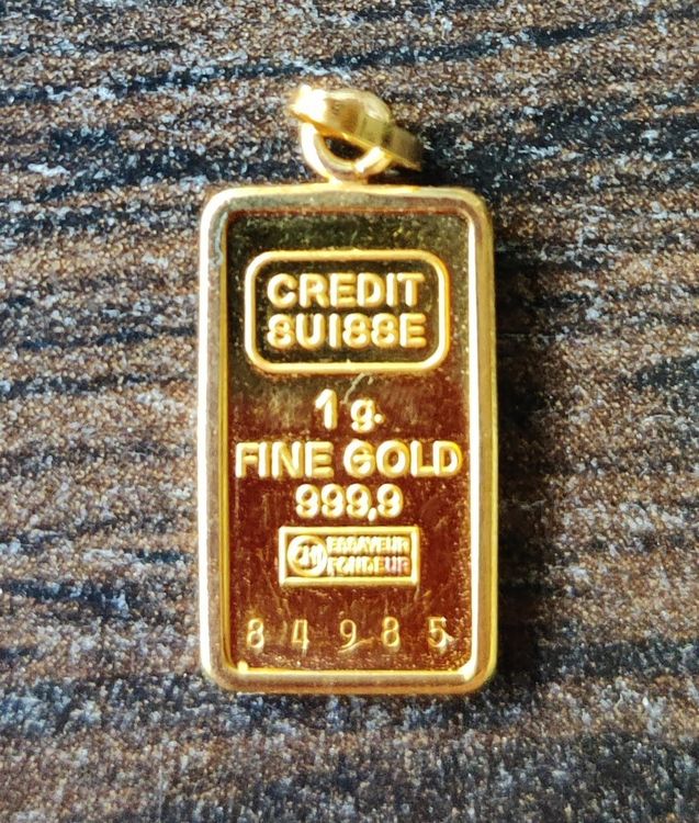 Kleiner Goldbarren Als Anhänger, 999 Feingold | Badisches Auktionshaus