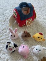 Jouet pour bébé ferme animaux peluche hochet miroir 