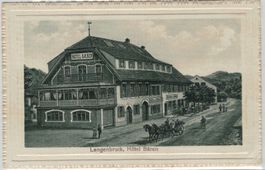BL 6 Langenbruck Hotel Bären Kutsche 1916 Prägedruck