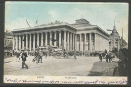 Carte P de 1908 ( Paris / La Bourse )