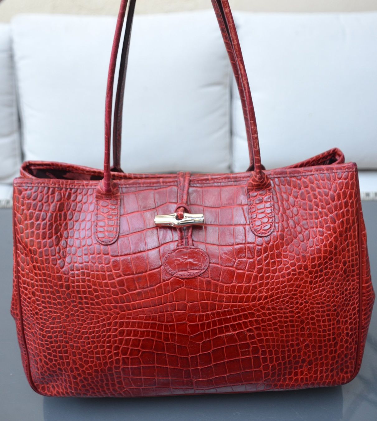 Longchamp Borse da donna: Longchamp Croco-Embossed Roseau Tasche / sac – Usato da Collonges venduto da Auganien 7