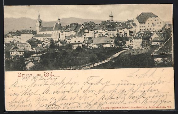 Ansichtskarten: AK Wil / SG, Totalansicht, 1903 – Gebraucht aus Berlin von bartko-reher