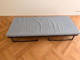 Klappbett, schwarz, 80x193 cm (Gästebett / Platzsparend)