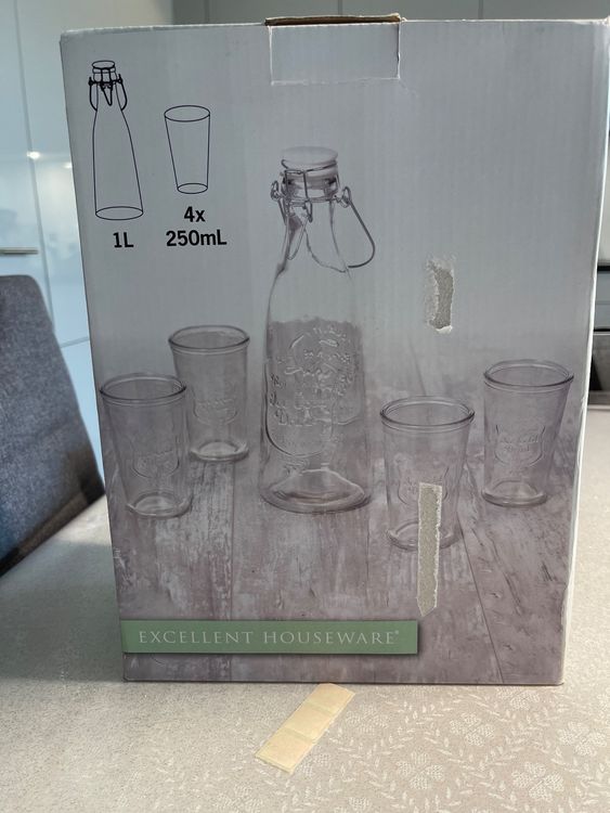 Rakle 4er Set Trinkgläser Mit Fruchtdekor – 510 Ml Pro Glas, Spülmaschinenfest (Handwäsche Empfohlen)