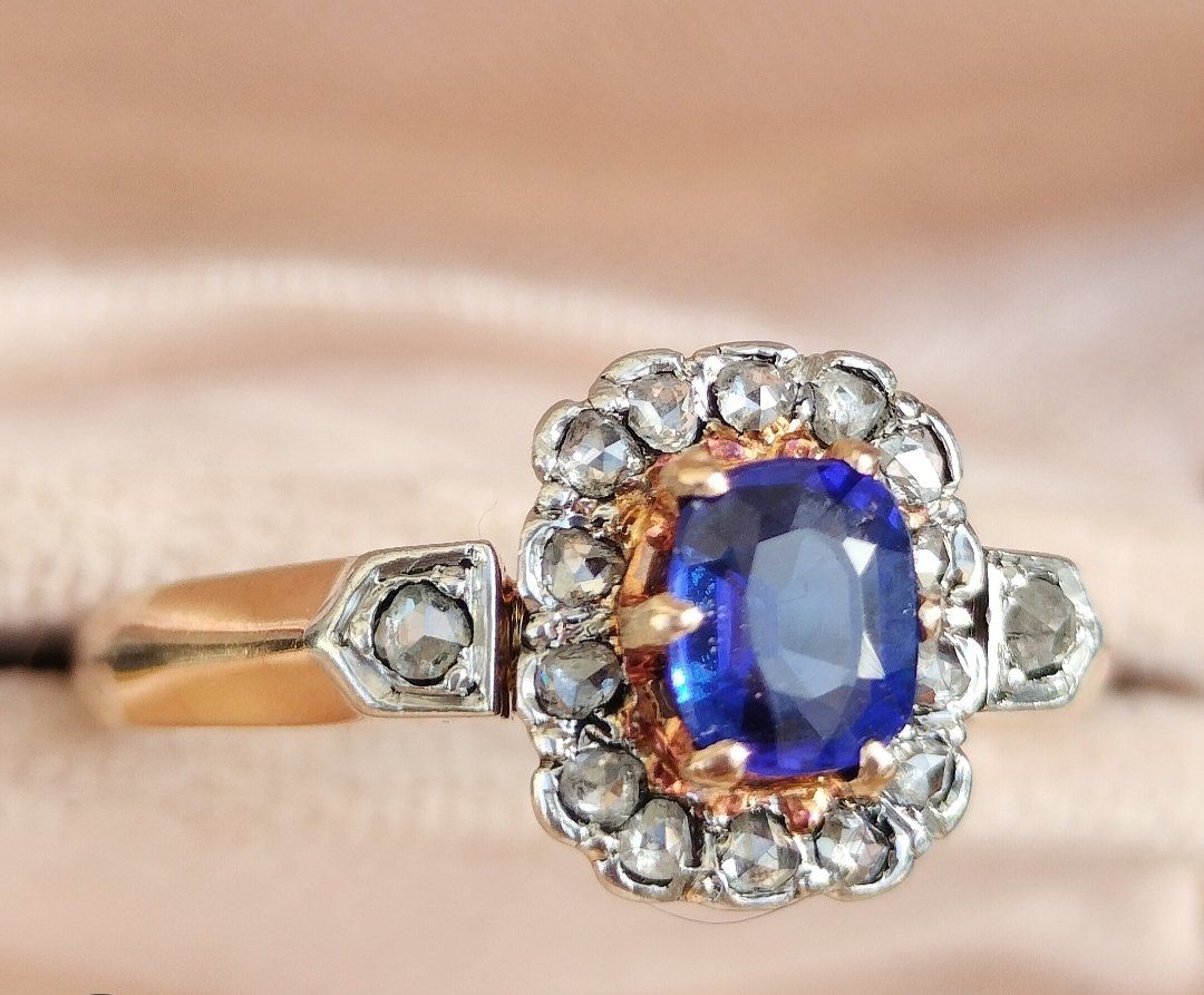 Anelli: Antiker Lolith Diamant 750 18ct Gold Ring – Usato da schwyz venduto da larry91sz 3