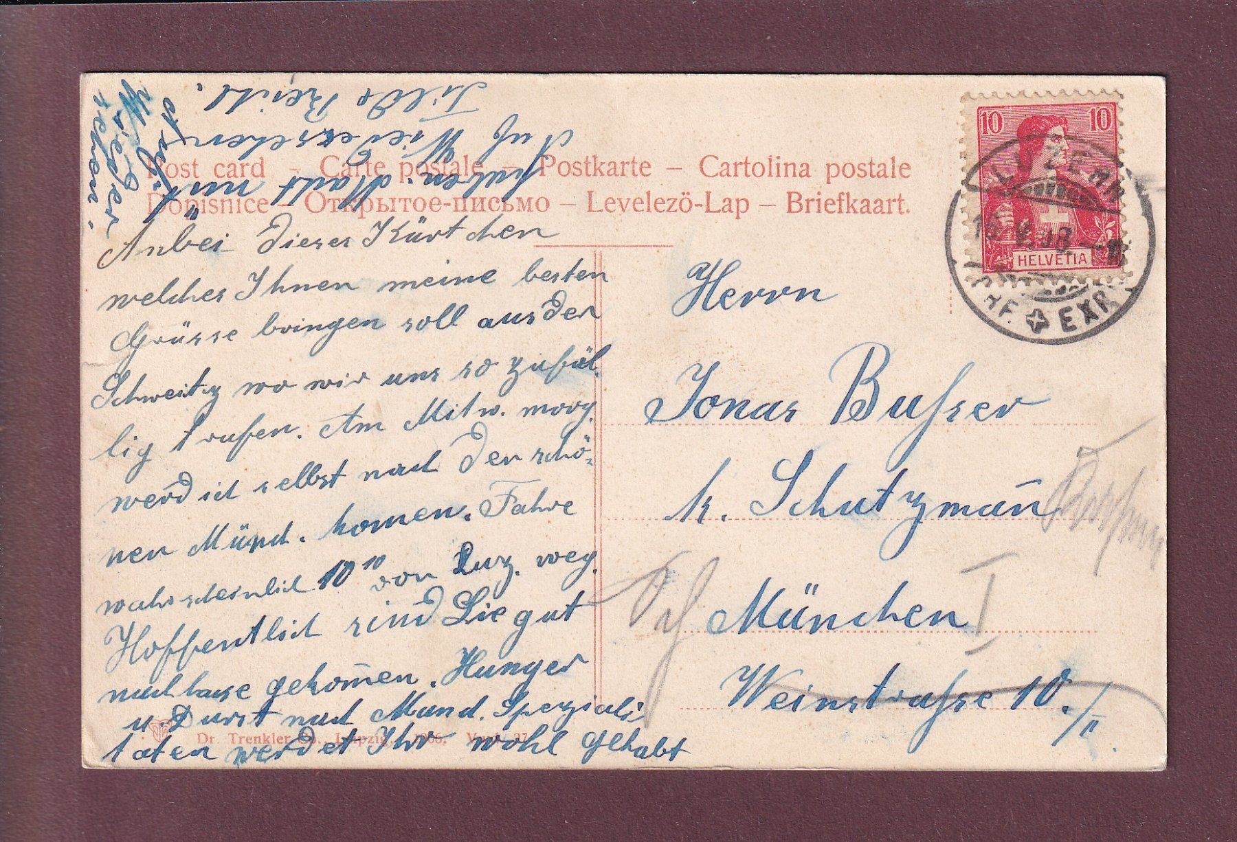 Cartoline postali: LUZERN - Musegg - Pilatus - 1908 glatt – Usato da Pully venduto da nicecards 1