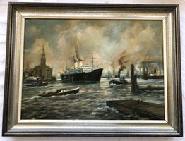 Ölgemälde - Werner Henschel - Hamburg 1939 - "St.Louis"