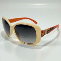 Lunettes de soleil retro vintage acrylique beiges et orange