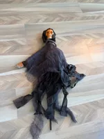 Halloween Dekoration Sensenmann schwarz Textil