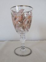 Wein-Glas, versilbert, handgemalt