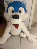Plüschtier Hund blau weiss grosser Kuschelhund
