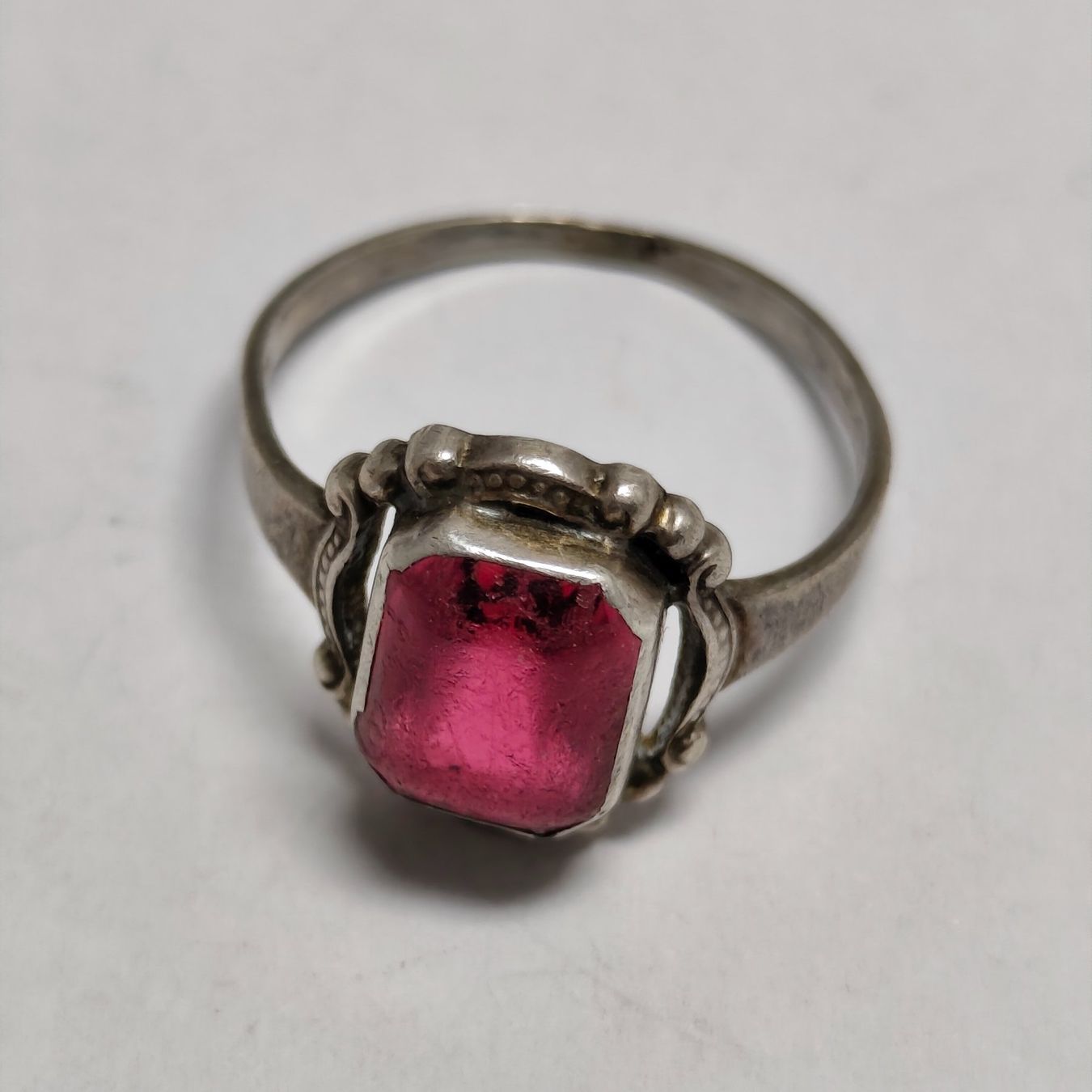 Bagues: Vintage Silberring 800 mit rotem glass #B2 – D'occasion à Châtelaine par Tropic.Watch2 7
