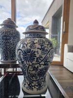 Chinesische Porzellan-Deckelvase Blau-Weiss – ca. 47 cm