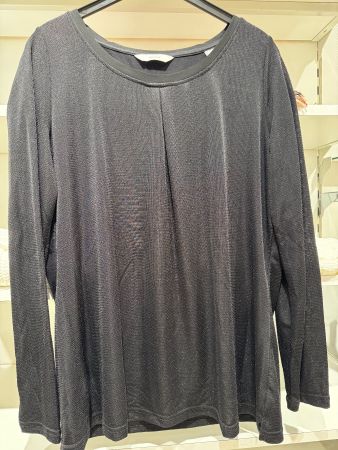 Schwarzes Glitzer Shirt, Langarm, Grösse L, Top Zustand
