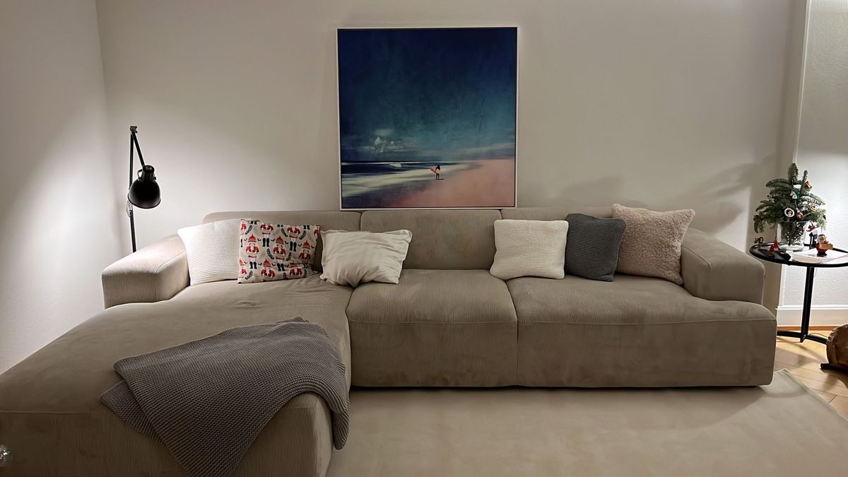 Westwing Divani: Westwing Melva Cord-Ecksofa (4-Sitzer) beige – Usato da Zürich venduto da chr_5yqg