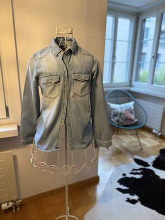 Jeans Denim Hemd, hellblau, Grösse M, neuwertig