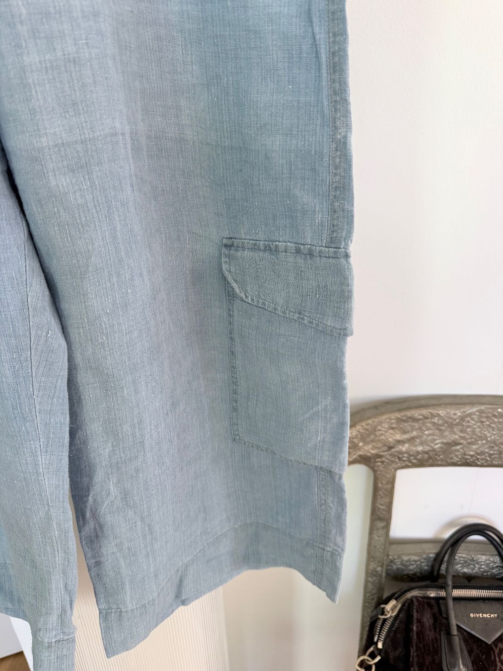 Aspesi Pantaloni: Aspesi Leinen Cargo Hose, Gr. 40, hellblau, Top Zustand – Nuovo (secondo la descrizione) da Zürich venduto da Reloved2020 2