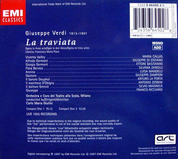 CD: box 2CD's - Live Opera, Maria Callas, Giuseppe Di Stefano – Usato da Engelberg venduto da margol 1