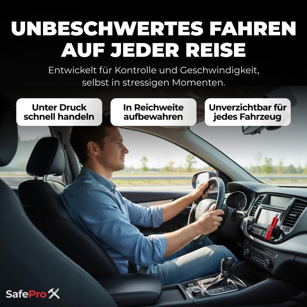 Alle Werkzeuge: 2er-Pack Notfallhammer Auto mit Gurtschneider & Federkörner- – Neu und originalverpackt aus Schaffhausen von Gipfelgut 3