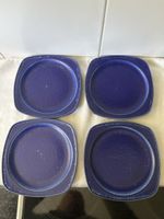 4 Essteller Langenthal blau quadratisch 22 cm gebraucht