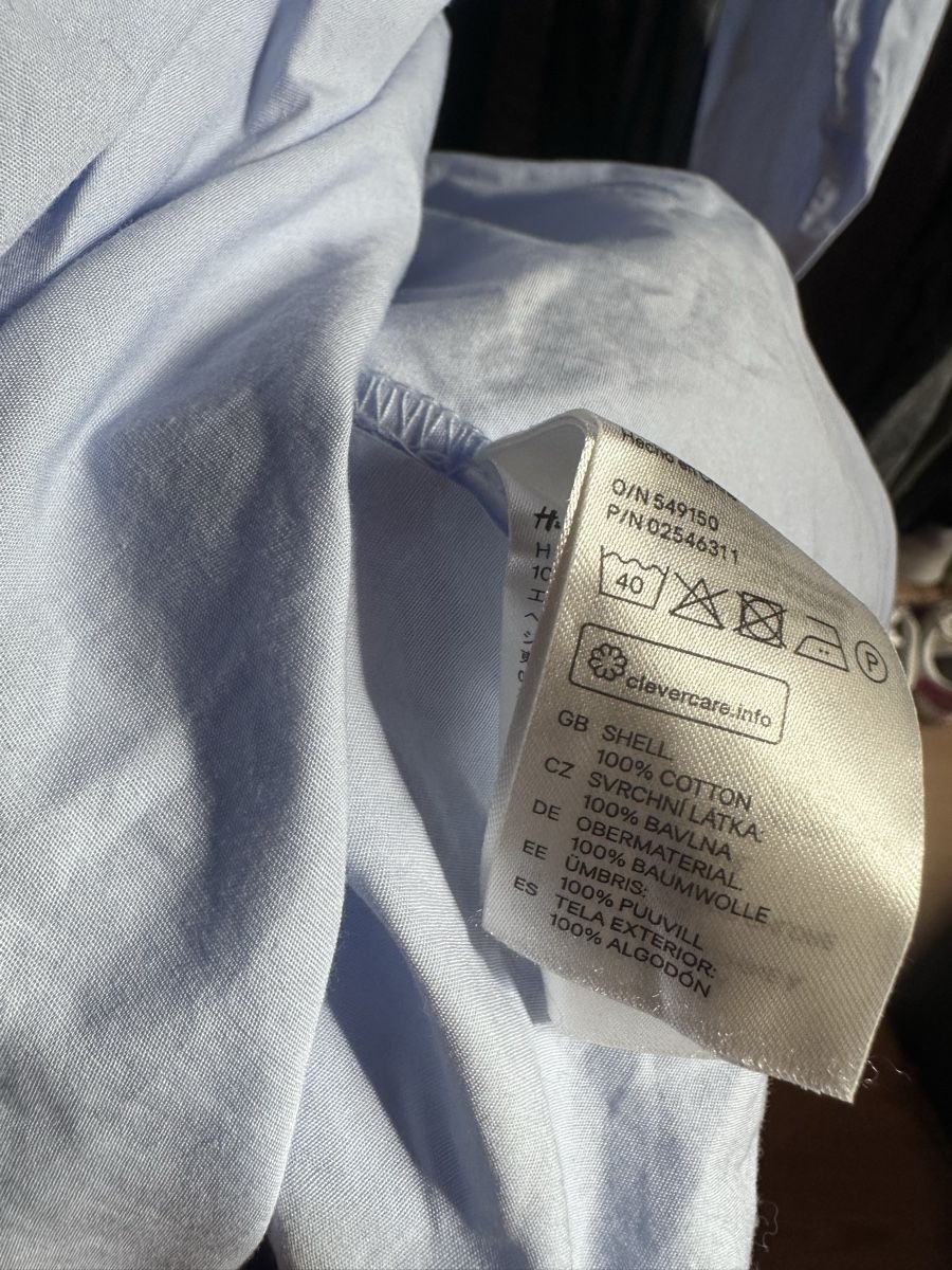 H&M Camicette: Hemd Bluse hellblau Gr. 34, H&M, 100% Baumwolle – Usato da Münsingen venduto da Secondhand89 3
