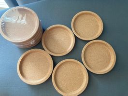 10 Stück Kork-Untersetzer / kleine Korkschalen 8 cm Ø – NEU
