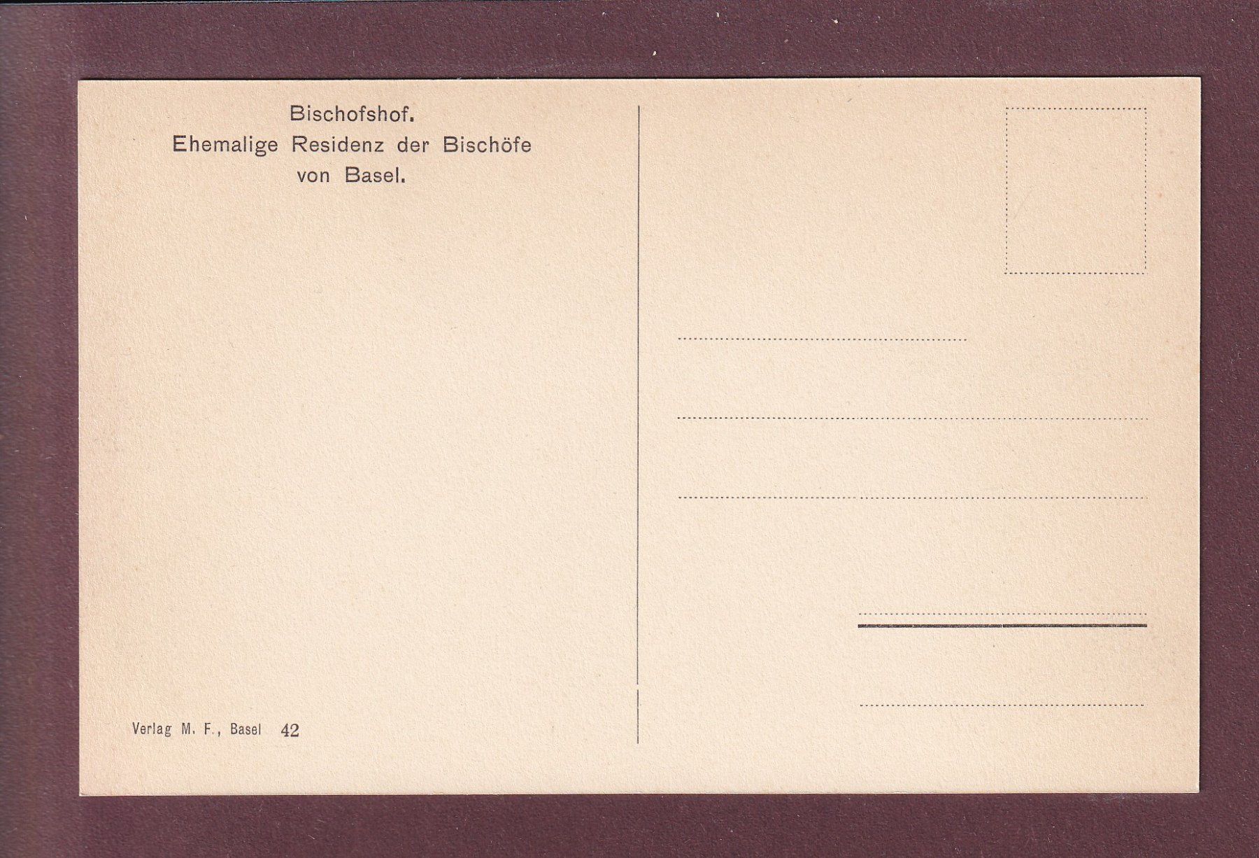 Ansichtskarten: Altes BASEL - Bischofshof – Gebraucht aus Pully von nicecards 1
