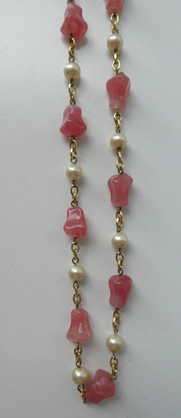 Catenine: Halskette Rosenquarz Perlen golden – Usato da Frauenfeld venduto da dhour 5