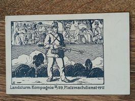 Litho PK / Landsturm Kp. lll/59 Platzwachdienst 1917