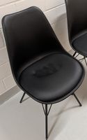 Esszimmerstühle Schwarz 2er Set Metall Beine Kunstleder