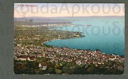 AK Farblitho Rorschach SG die Stadt von oben, Arbon ≈ 1913