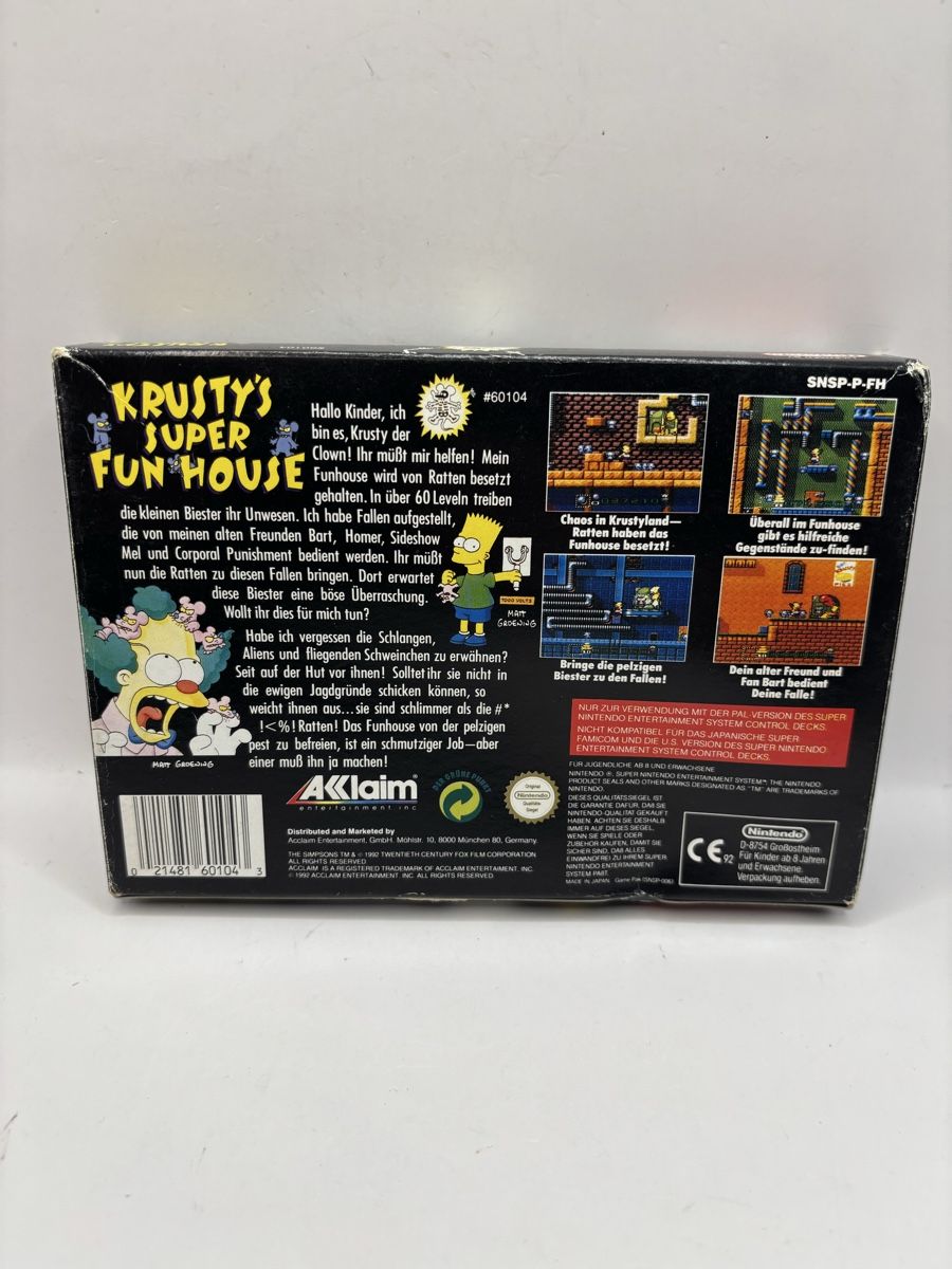 Spiele: Krusty's Super Fun House - DE SNES PAL – Gebraucht aus Genève von sho_67qj 2