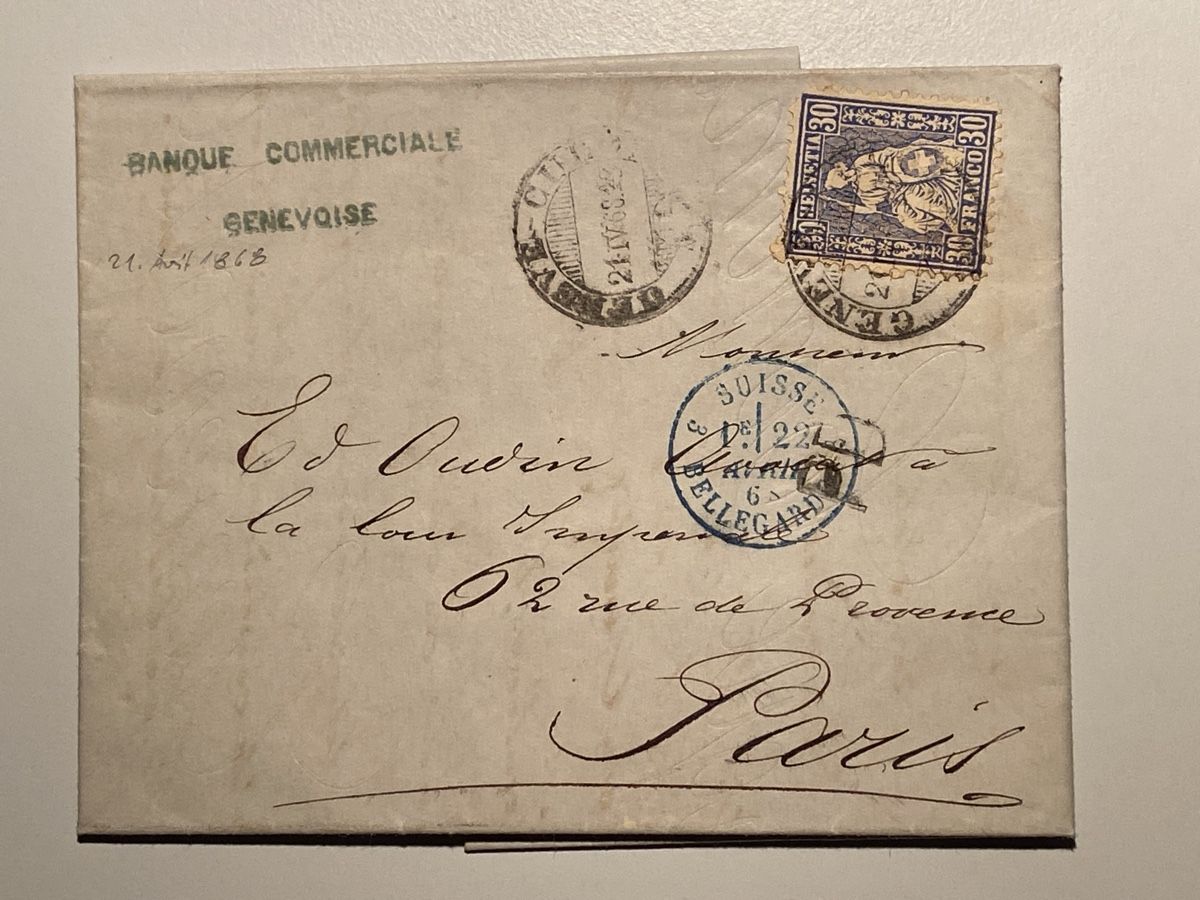 Alle Briefmarken: Schweiz 1868, gest. Geneve, 21. April – Gebraucht aus Küssnacht a. Rigi von Unique-Valuable